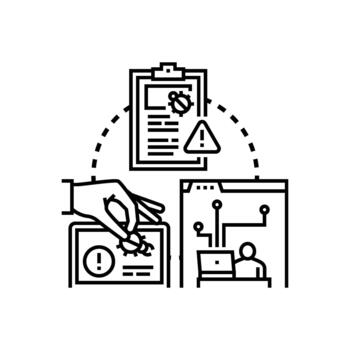 Bug detection process finding software errors vector