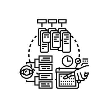 Efficient task planning process managing project timeline vector
