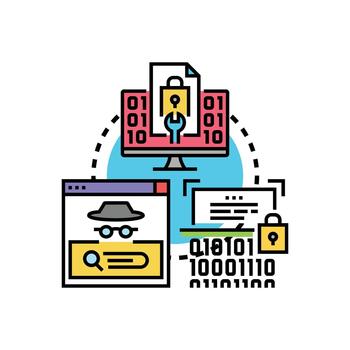 software código seguridad revisión proceso para la seguridad cibernética vector