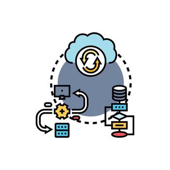 perpetuo datos movimiento coordinación optimizando nube informática vector