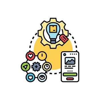 Product designer developing user experience interface application vector