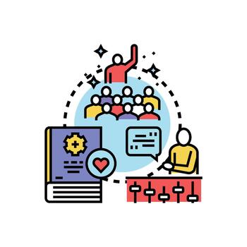 colaborativo habilidad centrar desarrollando grupo formación programa vector