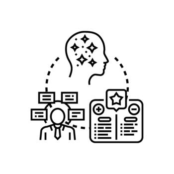 Mental visualization workout improving decision making process vector