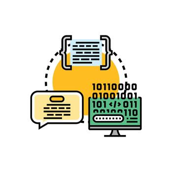 Programming language code developing software application concept vector