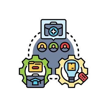 Collaborative workflow process improving teamwork efficiency vector