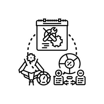 Optimized resource utilization concept representing efficiency management process vector
