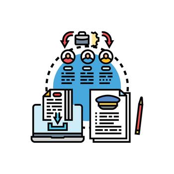 completando asignación o proyecto tarea flujo de trabajo vector