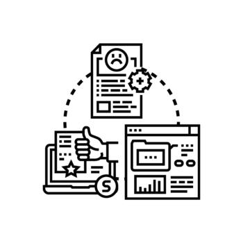 Problem solving strategy and issue resolution process vector