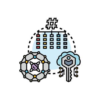 Cryptographic computing technology protecting digital data security vector