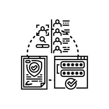 Authorization access granting secure user verification process vector