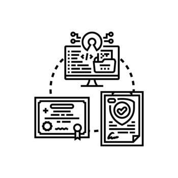 Open source licensing terms for software development vector