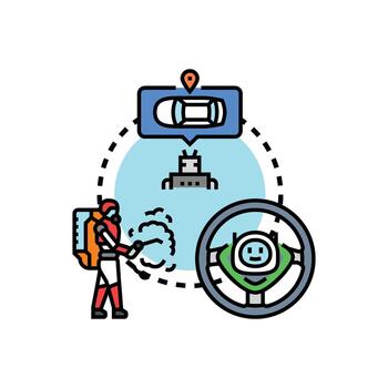 yo navegando robot controlar software programación concepto vector