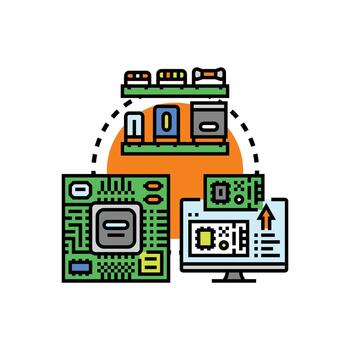 electrónico circuito elemento diseño desarrollando Ingenieria tecnología vector