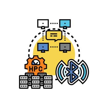 High performance computing interconnect network messaging concept vector