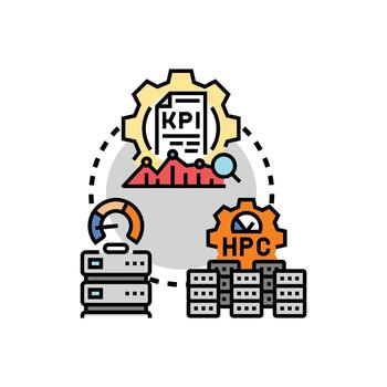 kpi actuación análisis y datos Procesando concepto vector