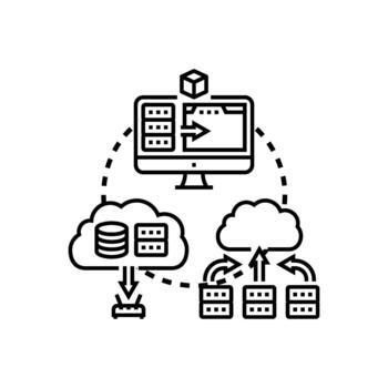 Data center infrastructure cloud computing technology concept vector