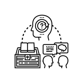 Intelligent thinking platform processing information and developing solutions vector