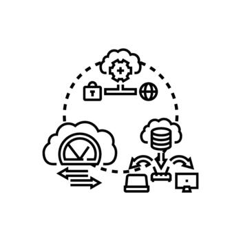 red nube despliegue sistema para datos almacenamiento vector
