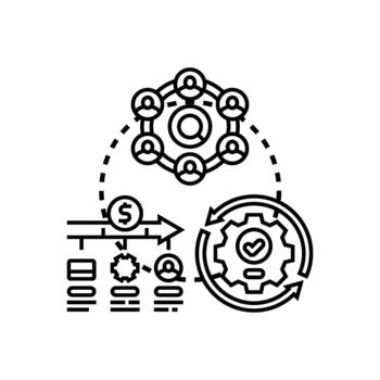 total proceso ciclo vital concepto ilustrando flujo de trabajo vector
