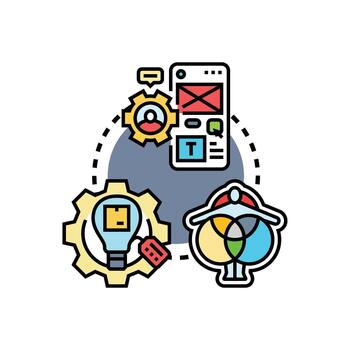 funcional diseño creando usuario interfaz y desarrollo proceso vector