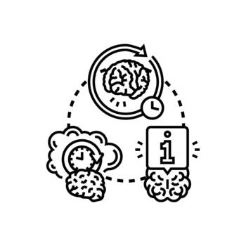 digital cerebro memoria Procesando información concepto vector