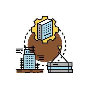 Building solid groundwork and construction project development vector