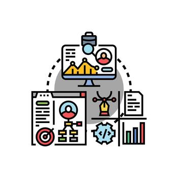Data analytics associate hiring process concept vector