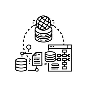 Digital data capturing and processing concept vector