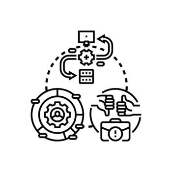 cliente datos cubo Procesando cliente información gerente analítica vector