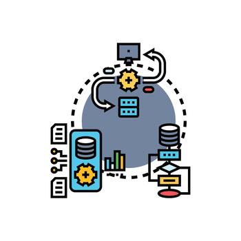 grande datos integración plataforma desarrollando digital tecnología vector