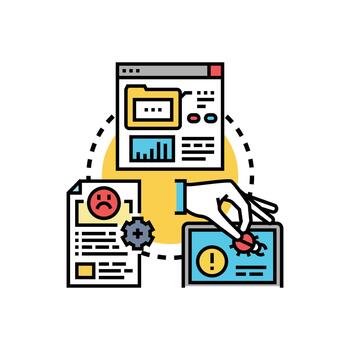 Resolving technical issues and finding effective solutions development vector
