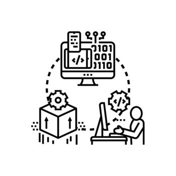 software codificación desarrollo proceso creando digital soluciones vector