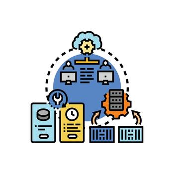 desplegable software sistema desarrollando y gerente servicios vector
