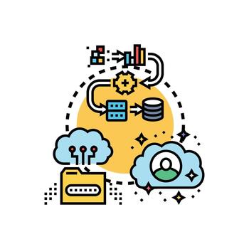 nube base de datos almacenamiento informática datos información conceptos vector