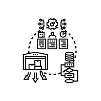 automático datos almacén preparar proceso concepto vector