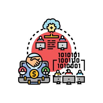Collaborative developer library creating software solutions concept vector
