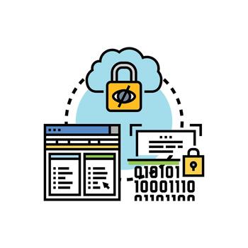 privado cifrado red asegurando datos acceso en nube vector