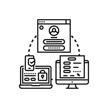 Secure entry verification process using digital devices vector