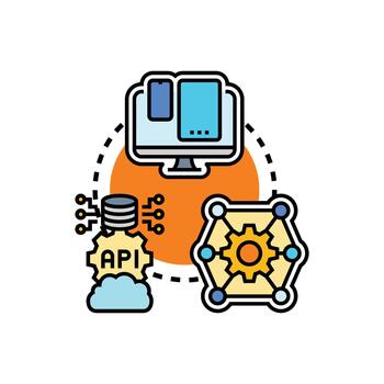 cruzar plataforma conectividad desarrollando programación interfaz integración vector