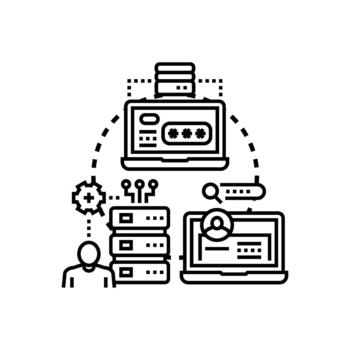 administración autenticación proceso asegurando sistema acceso concepto vector