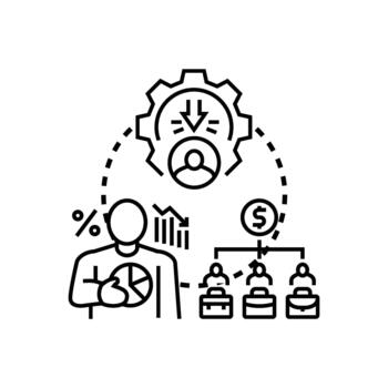 Reduced earnings business income decrease concept vector