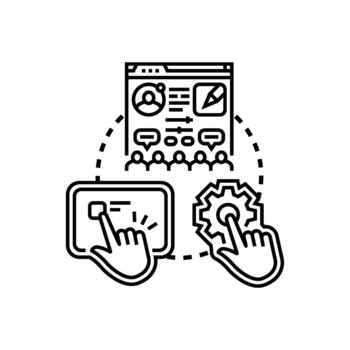 Database control screen managing user data administration vector