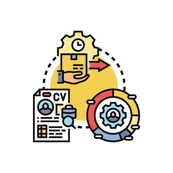 Data intake workflow processing digital information cycle vector