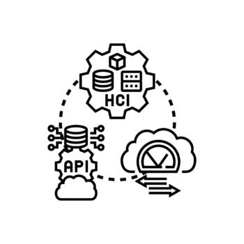 Distributed access infrastructure concept with cloud api hci vector