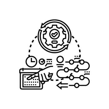 escalonado implementación proceso concepto ilustración vector