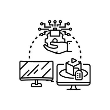 Applied technology developing digital solutions concept vector