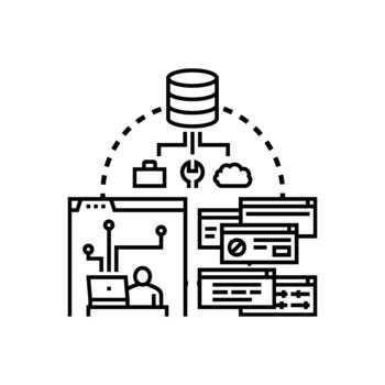 Version control software managing development process and data synchronization vector