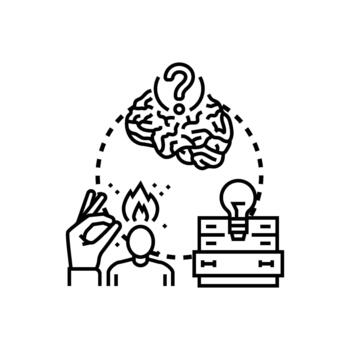Creative thinking process generating new ideas vector