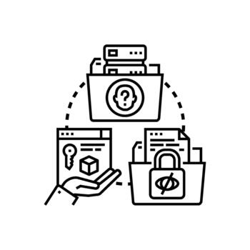 seguro privado datos Procesando concepto ilustración vector