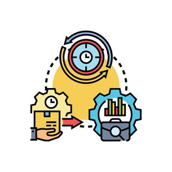 optimizando flujo de trabajo proceso con eficiente hora administración vector